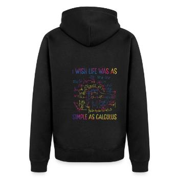 Ich Wünschte, Das Leben Wäre So Einfach - Unisex Premium Bio Zip Hoodie - Schwarz - Hinten - Nico (187cm)