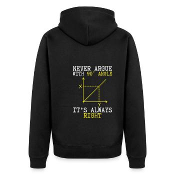 The angle is always right - Unisex Premium Organic Zip Hoodie - black - Back - Nico (187cm)