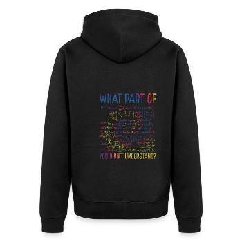 Drôle de formule mathématique en coloré - Veste à capuche bio Premium Unisexe - noir - Dos - Nico (187cm)