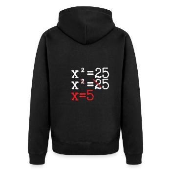 Das Ergebnis Von X Ist 5 - Unisex Premium Bio Zip Hoodie - Schwarz - Hinten - Nico (187cm)