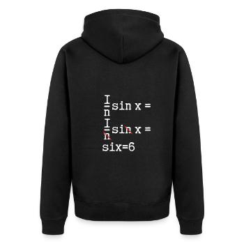 The Result of Sin is 6 - Unisex Premium Organic Zip Hoodie - black - Back - Nico (187cm)