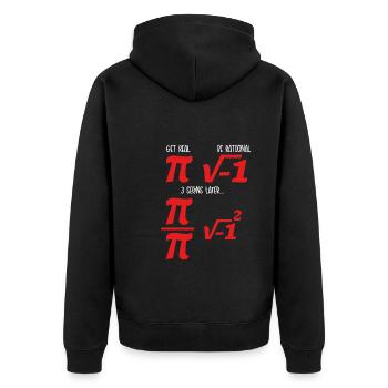 Pi, ça devient réel, sois rationnel - Veste à capuche bio Premium Unisexe - noir - Dos - Nico (187cm)