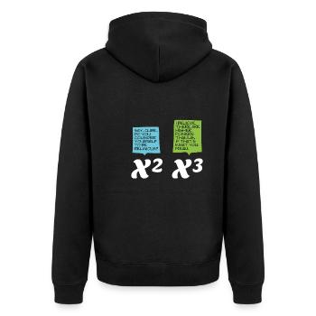 X With high performance - Unisex Premium Organic Zip Hoodie - black - Back - Nico (187cm)