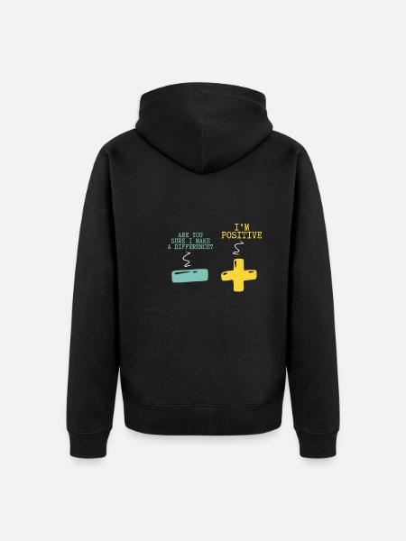 Positive and Negative Mathematics - Unisex Premium Organic Zip Hoodie - black