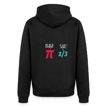 Mathe Spaß Pi - Unisex Premium Bio Zip Hoodie - Schwarz - Hinten - Nico (187cm)