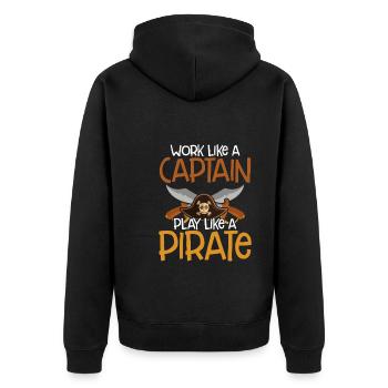 Travaillez comme un capitaine pirate - Veste à capuche bio Premium Unisexe - noir - Dos - Nico (187cm)