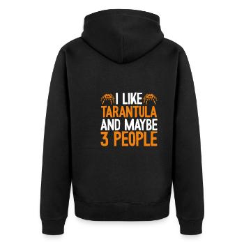 Ich Mag Vogelspinnen - Unisex Premium Bio Zip Hoodie - Schwarz - Hinten - Nico (187cm)