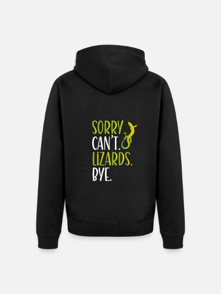 Lizards Bye - Unisex Premium Organic Zip Hoodie - black