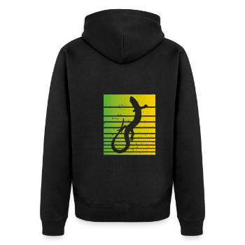 Lézard blanc - Veste à capuche bio Premium Unisexe - noir - Dos - Nico (187cm)