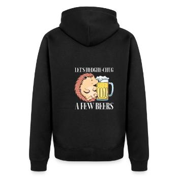 Lass Uns Ein Paar Bier Trinken - Unisex Premium Bio Zip Hoodie - Schwarz - Hinten - Nico (187cm)