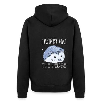 Life On The Hedgehogs - Unisex Premium Organic Zip Hoodie - black - Back - Nico (187cm)