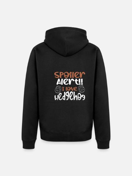 Spoiler Ich Liebe Igel - Unisex Premium Bio Zip Hoodie - Schwarz
