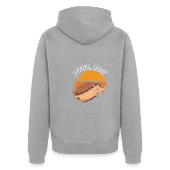 Rechercher Sharp Hedgehog - Veste à capuche bio Premium Unisexe - gris chiné - Dos - Nico (187cm)