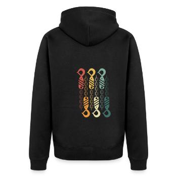 Colorful tow hooks - Unisex Premium Organic Zip Hoodie - black - Back - Nico (187cm)