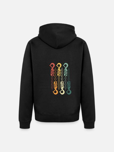 Bunte Abschlepphaken - Unisex Premium Bio Zip Hoodie - Schwarz
