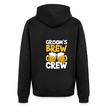 Groom Brewing Team - Unisex Premium Organic Zip Hoodie - black - Back - Nico (187cm)