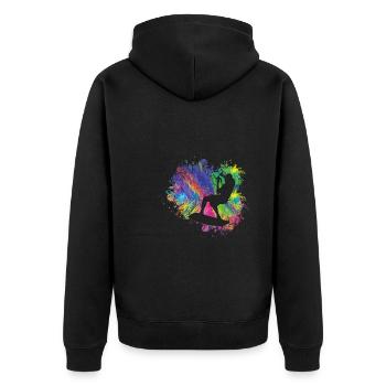 Summer flying surfer - Unisex Premium Organic Zip Hoodie - black - Back - Nico (187cm)