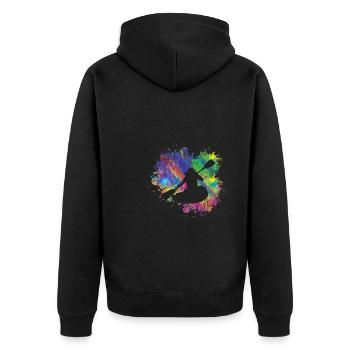 Summer Canoeing Colorful - Unisex Premium Organic Zip Hoodie - black - Back - Nico (187cm)