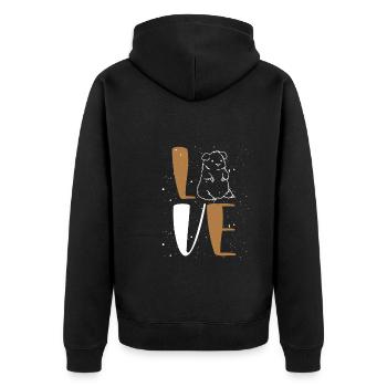 I love guinea pigs - Unisex Premium Organic Zip Hoodie - black - Back - Nico (187cm)