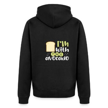 Toast mit Avocado - Unisex Premium Bio Zip Hoodie - Schwarz - Hinten - Nico (187cm)