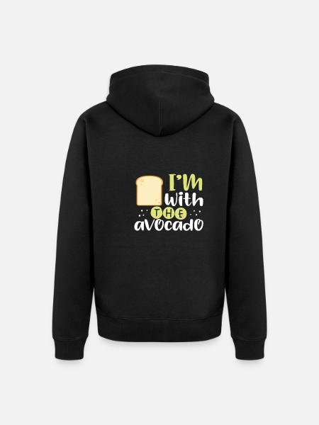 Toast with avocado - Unisex Premium Organic Zip Hoodie - black