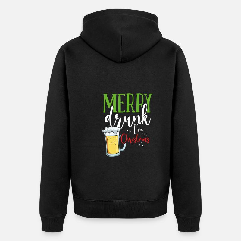 Joyeux ivrognes à Noël - Veste à capuche bio Premium Unisexe - noir