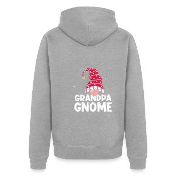 Gnom Opa - Unisex Premium Bio Zip Hoodie - Grau meliert - Hinten - Nico (187cm)