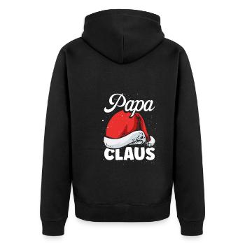 Weihnachtsmann Papa - Unisex Premium Bio Zip Hoodie - Schwarz - Hinten - Nico (187cm)
