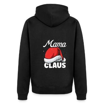 Weihnachtsmann Mama - Unisex Premium Bio Zip Hoodie - Schwarz - Hinten - Nico (187cm)
