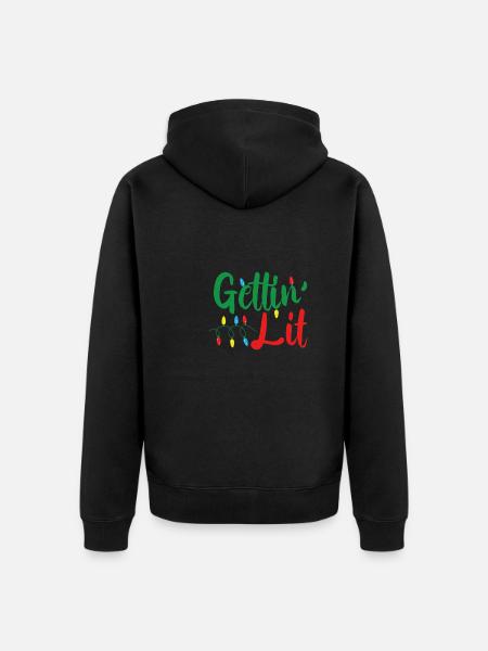 Light Christmas candles - Unisex Premium Organic Zip Hoodie - black