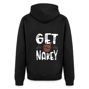 Machen Sie Sich In Der Sauna Nackt - Unisex Premium Bio Zip Hoodie - Schwarz - Hinten - Nico (187cm)