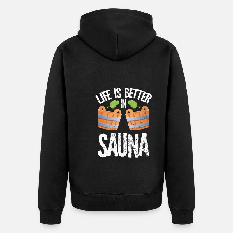 J’adore les saunas - Veste à capuche bio Premium Unisexe - noir