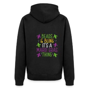 Pearls and Bling - Unisex Premium Organic Zip Hoodie - black - Back - Nico (187cm)