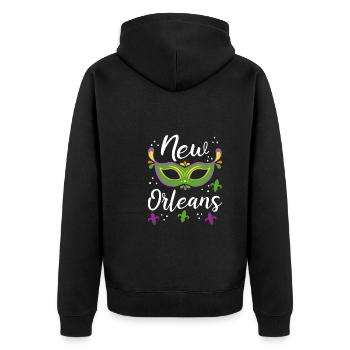 Carnival New Orleans - Unisex Premium Organic Zip Hoodie - black - Back - Nico (187cm)