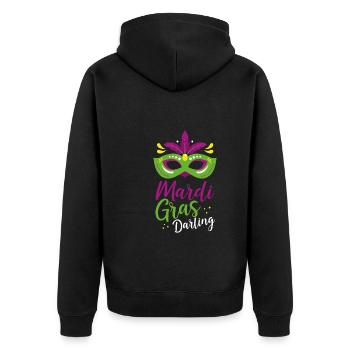 Mardi Gras Favorite - Unisex Premium Organic Zip Hoodie - black - Back - Nico (187cm)