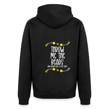 Throw Me The Beads of Color - Unisex Premium Organic Zip Hoodie - black - Back - Nico (187cm)