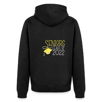 Senior Class 2022 - Unisex Premium Organic Zip Hoodie - black - Back - Nico (187cm)