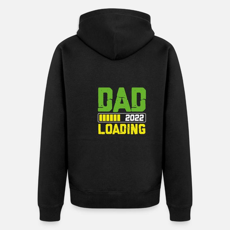 Dad 2022 Wird Geladen - Unisex Premium Bio Zip Hoodie - Schwarz