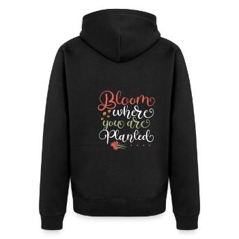 Fleurs où es-tu - Veste à capuche bio Premium Unisexe - noir - Dos - Nico (187cm)