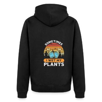 Parfois, je mouille mes plantes - Veste à capuche bio Premium Unisexe - noir - Dos - Nico (187cm)