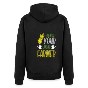 Soutenez votre agriculteur local - Veste à capuche bio Premium Unisexe - noir - Dos - Nico (187cm)