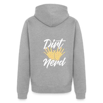 Dreck nerd arbeiter - Unisex Premium Bio Zip Hoodie - Grau meliert - Hinten - Nico (187cm)