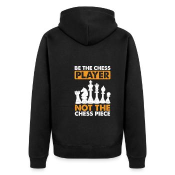 Be the chess player - Unisex Premium Organic Zip Hoodie - black - Back - Nico (187cm)