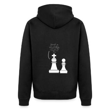 She left me for a king - Unisex Premium Organic Zip Hoodie - black - Back - Nico (187cm)