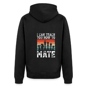 I can teach you to win - Unisex Premium Organic Zip Hoodie - black - Back - Nico (187cm)