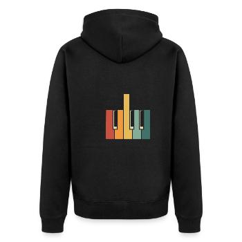 Touches de piano colorées - Veste à capuche bio Premium Unisexe - noir - Dos - Nico (187cm)