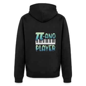 Mathe pianist - Unisex Premium Bio Zip Hoodie - Schwarz - Hinten - Nico (187cm)