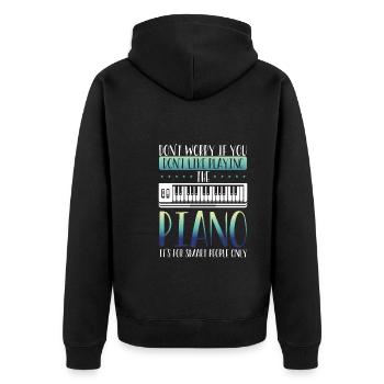 Piano is for smart people - Unisex Premium Organic Zip Hoodie - black - Back - Nico (187cm)