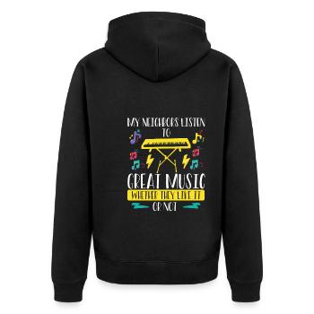 Mes voisins écoutent de la bonne musique - Veste à capuche bio Premium Unisexe - noir - Dos - Nico (187cm)