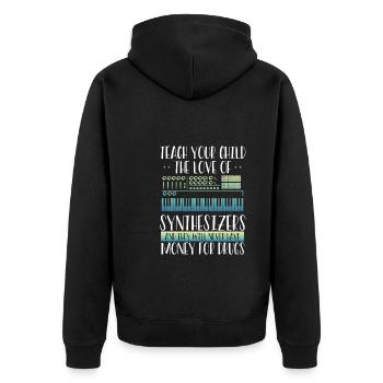 Bringen Sie Ihrem Kind Die Liebe Zum - Unisex Premium Bio Zip Hoodie - Schwarz - Hinten - Nico (187cm)